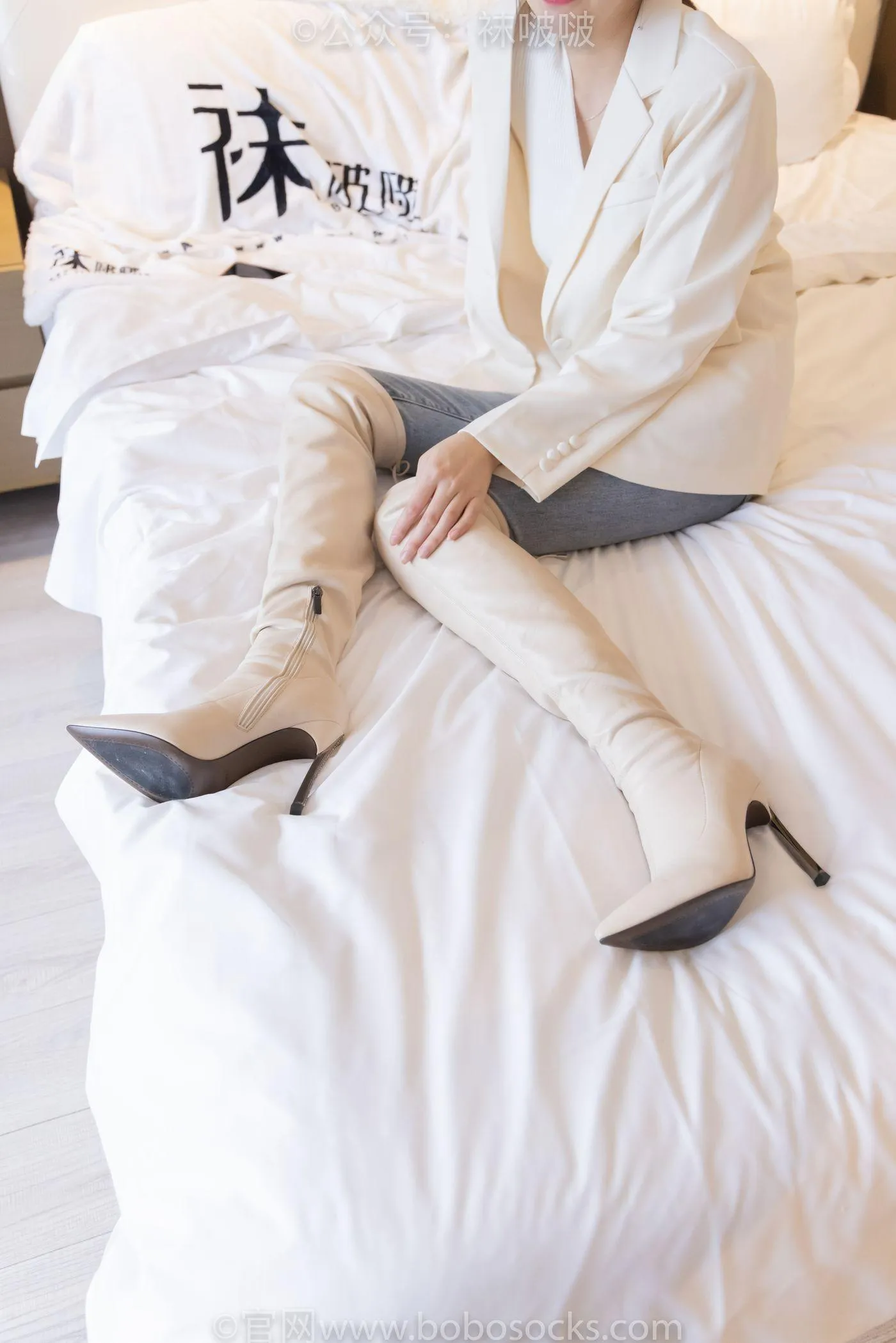 [BoBoSocks袜啵啵]NO.050 小甜豆-高跟长靴、白棉袜 [175P]插图7